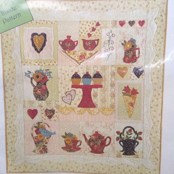 UNCUT Vintage Quilt Sewing Patterns, Cream and Sugar 1082, Bunny Hill Designs